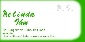 melinda ihm business card